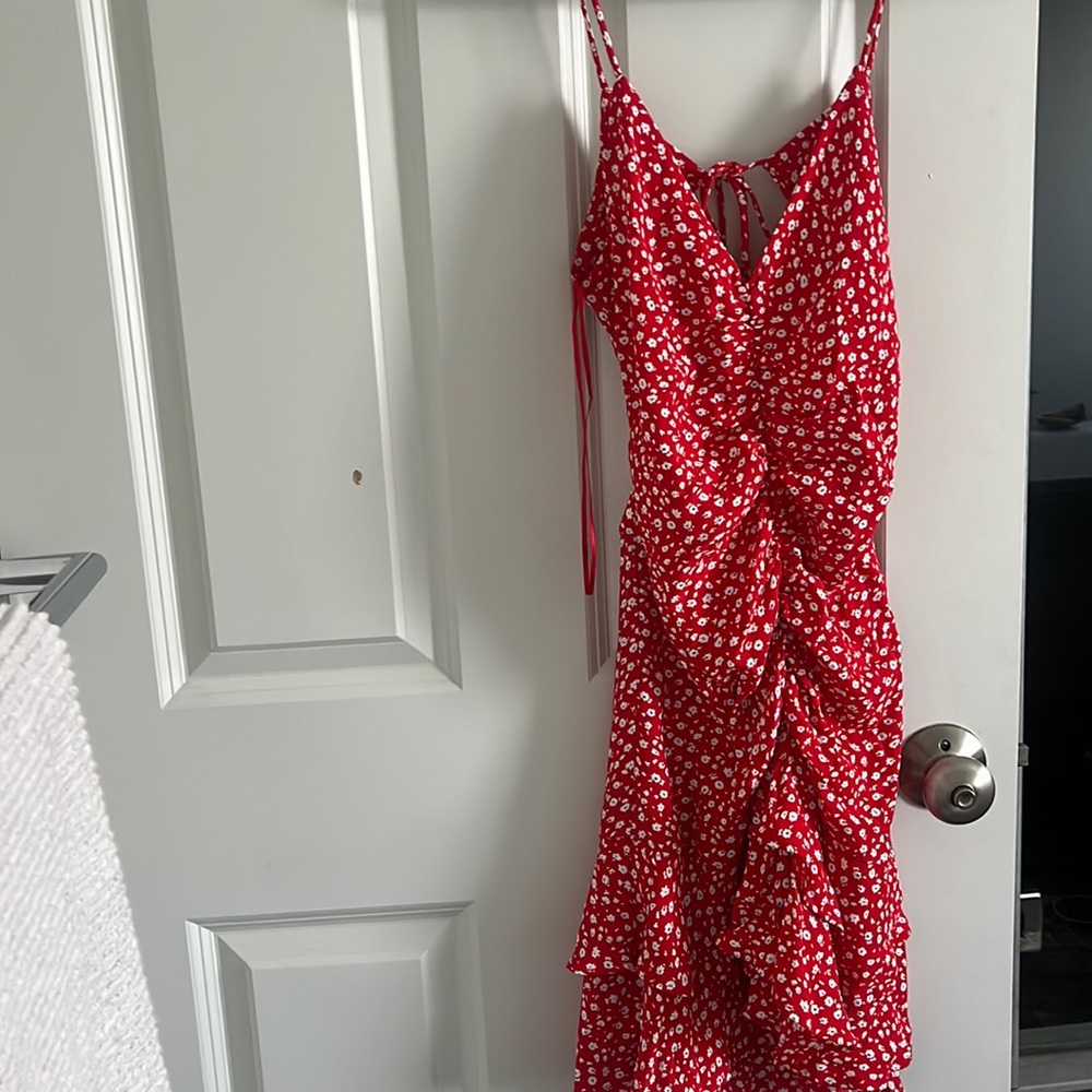 Zara red Floral dress